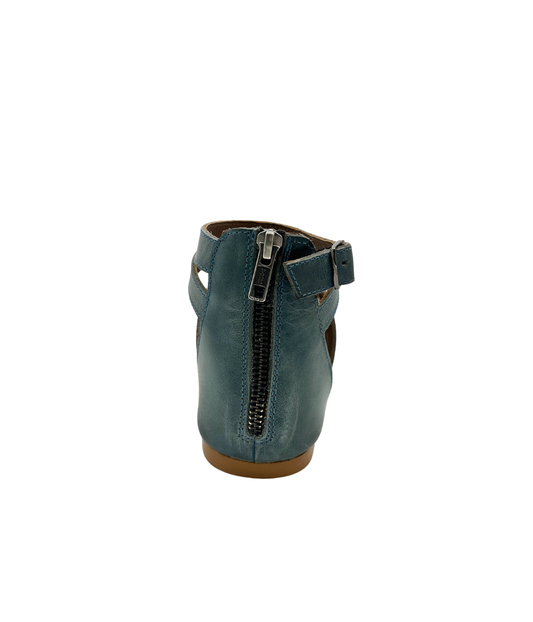 Blair Teal Leather Sandals With Adjustable Ankle Straps Naughty Monkey